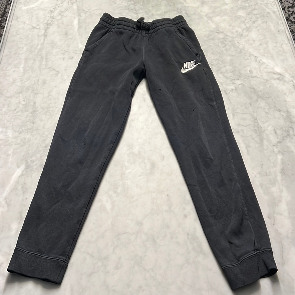 Nike club fleece jogger sweatpants. Boys Large (10-12). Black. Holes